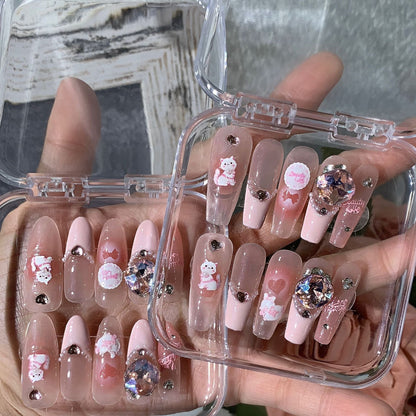 CAT CAT-TEN PIECES OF HANDCRAFTED PRESS ON NAIL