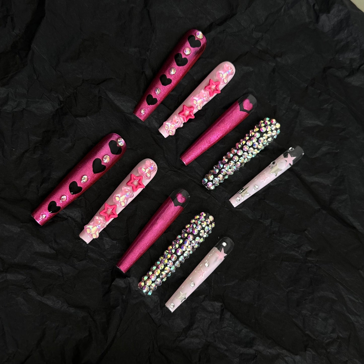 PIXIE-TEN PIECES OF HANDCRAFTED PRESS ON NAIL
