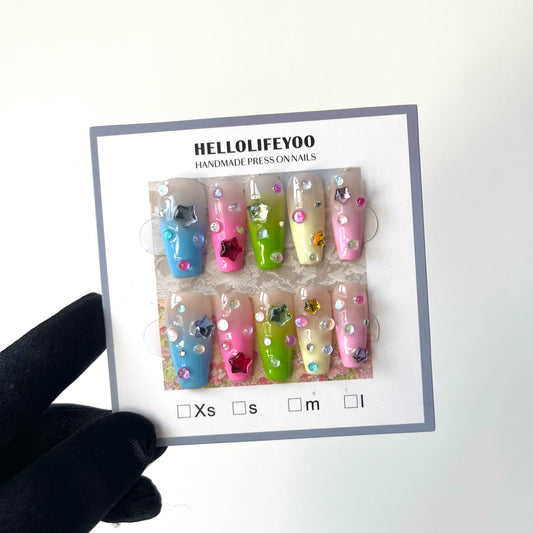 YOU ARE THE MOST SPECIAL -TEN PIECES OF HANDCRAFTED PRESS ON NAIL