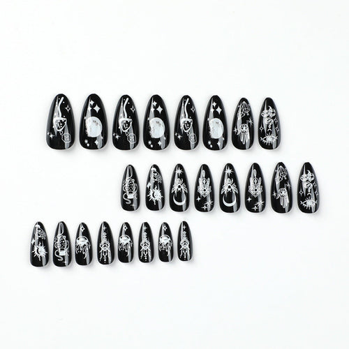 24PCS MEDIUM ALMONDS PRESS ON NAILS
