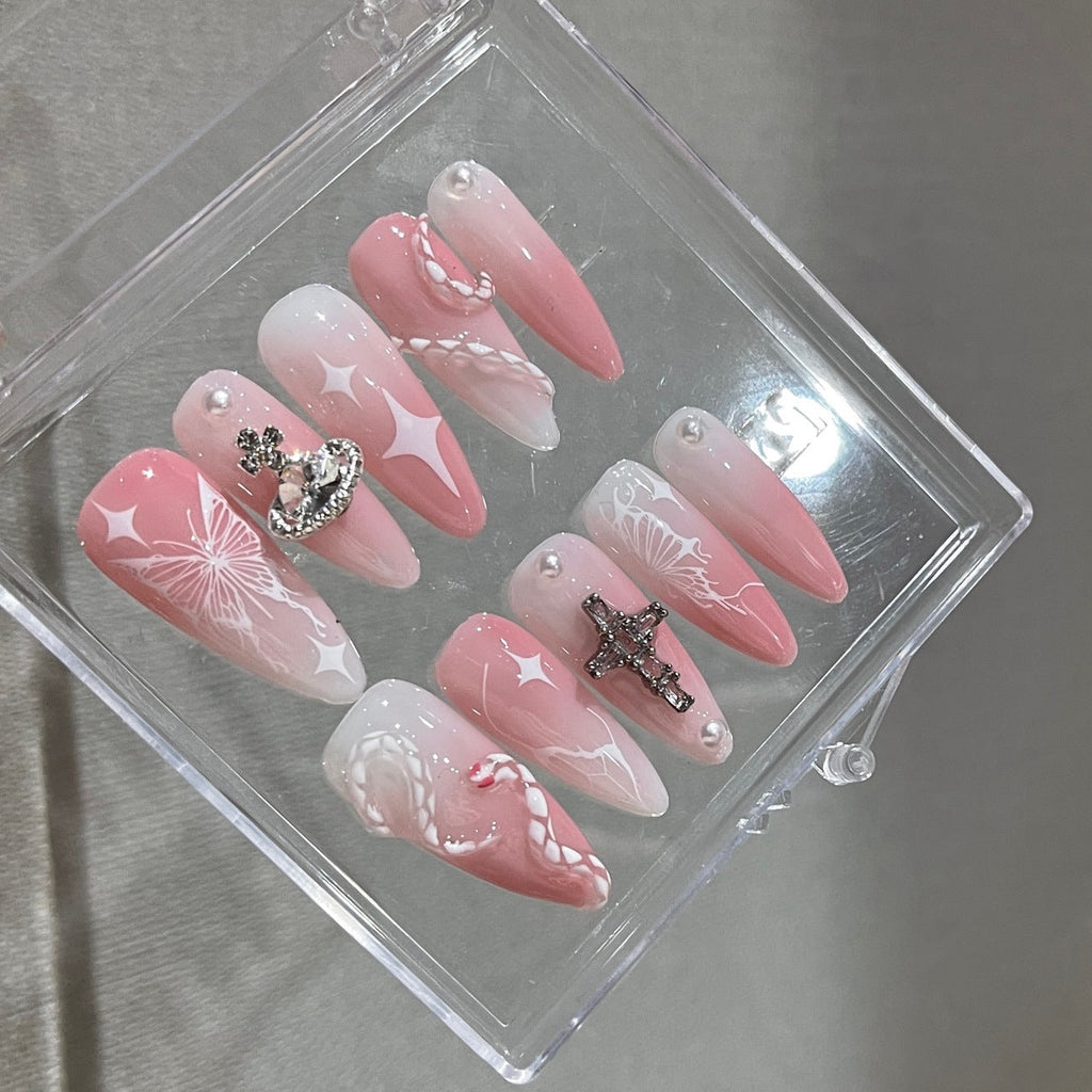 TEN PIECES OF HANDCRAFTED PRESS ON NAIL