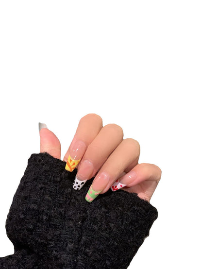 HOT GIRL-TEN PIECES OF HANDCRAFTED PRESS ON NAIL
