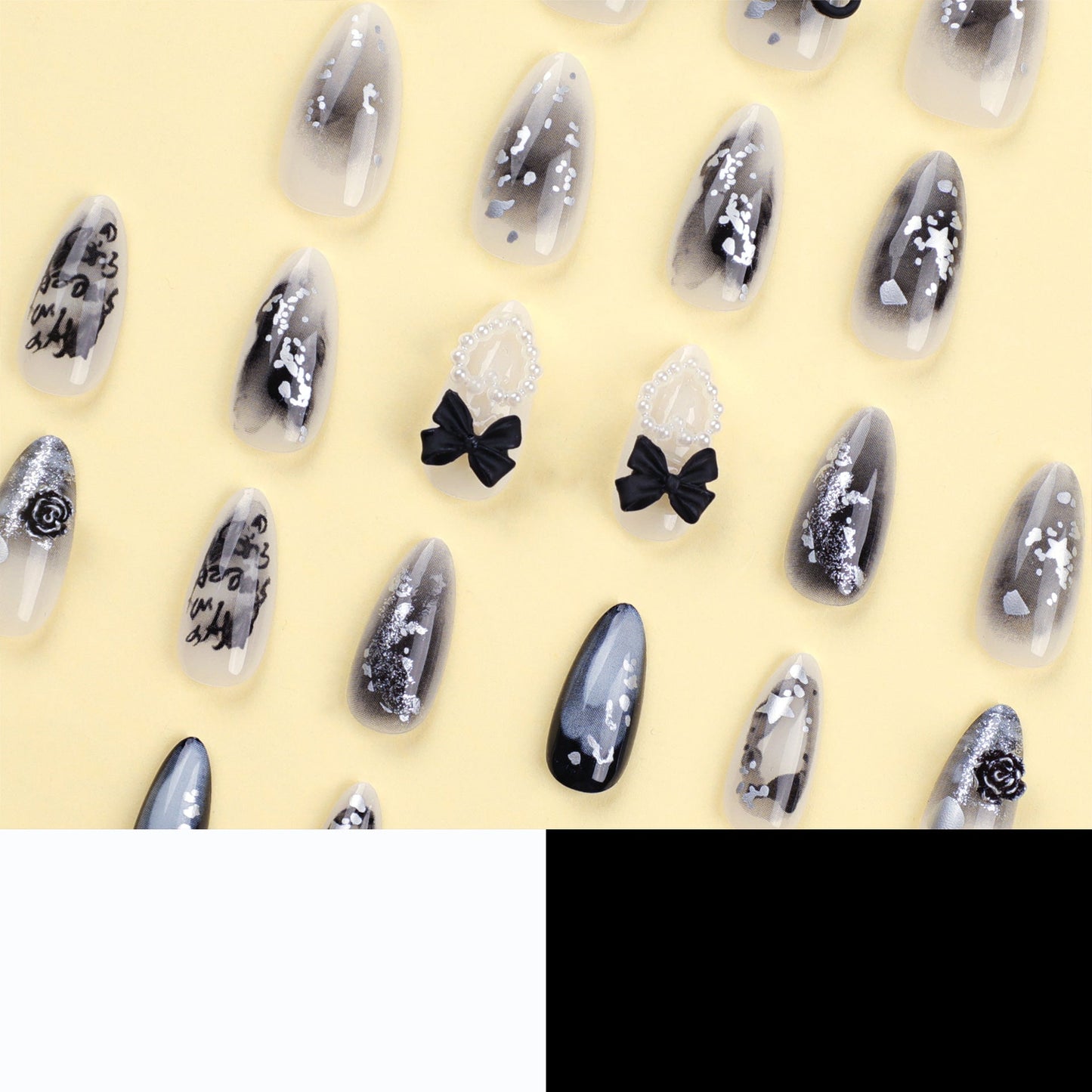 24PCS MEDIUM ALMONDS PRESS ON NAILS