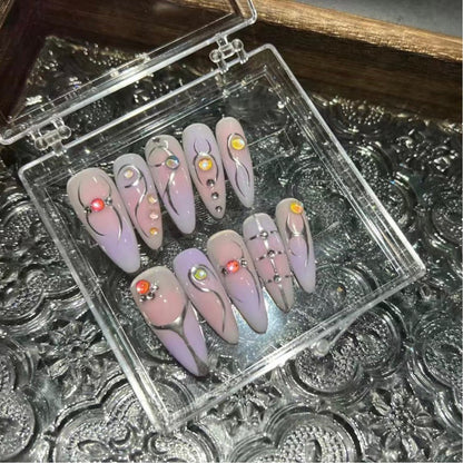 TEN PIECES OF HANDCRAFTED PRESS ON NAIL