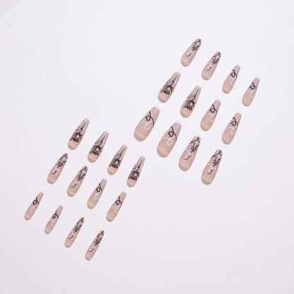 24 PCS LONG COFFIN PRESS ON NAILS