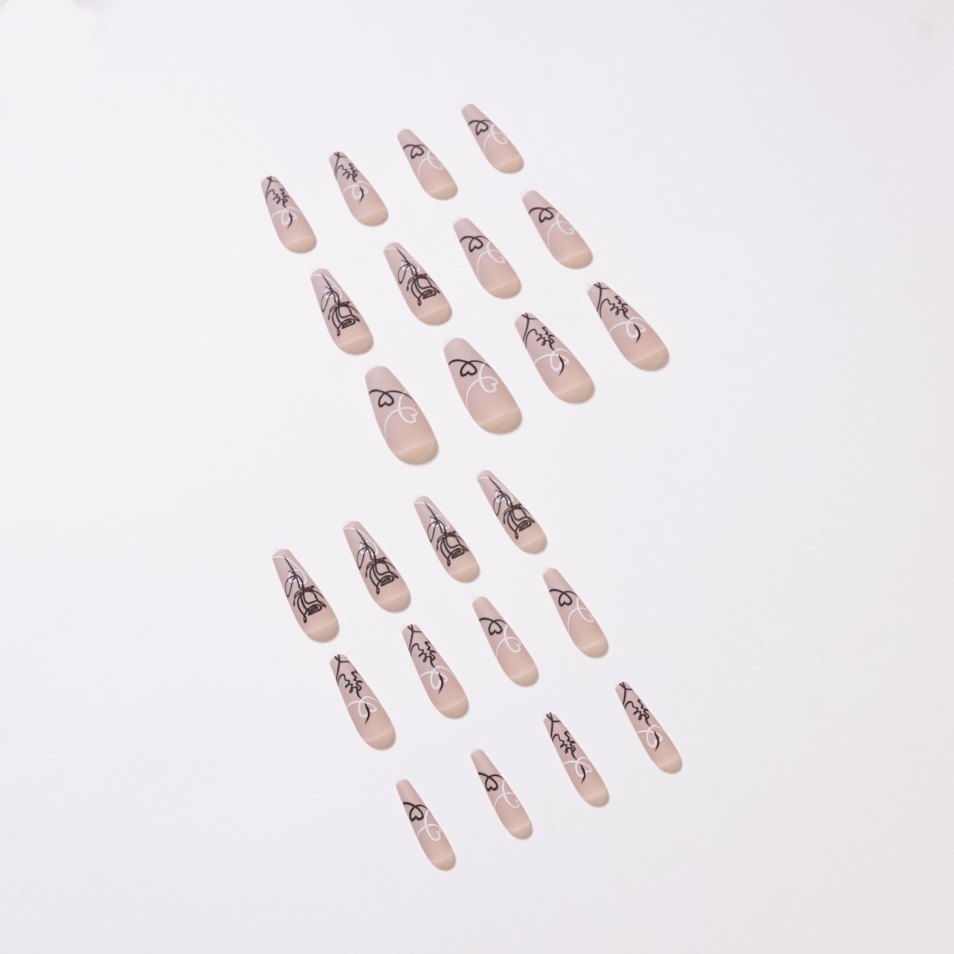 24 PCS LONG COFFIN PRESS ON NAILS