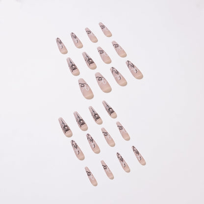 24 PCS LONG COFFIN PRESS ON NAILS