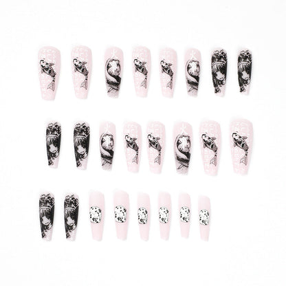 24 PCS LONG COFFIN PRESS ON NAILS
