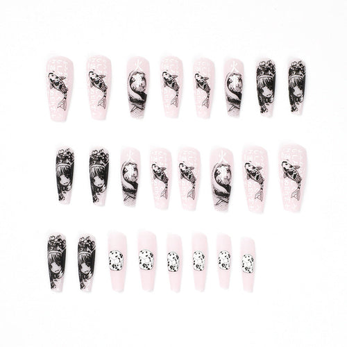 24 PCS LONG COFFIN PRESS ON NAILS