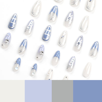 24PCS MEDIUM ALMONDS MERMAID BEADS NAILS