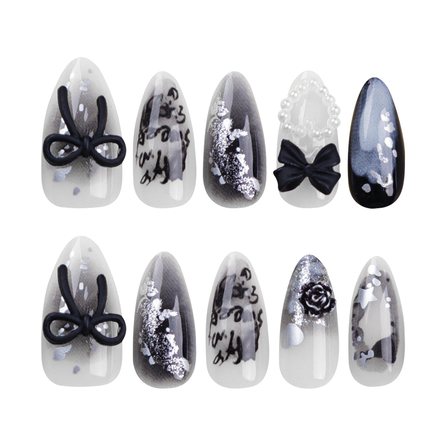 24PCS MEDIUM ALMONDS PRESS ON NAILS