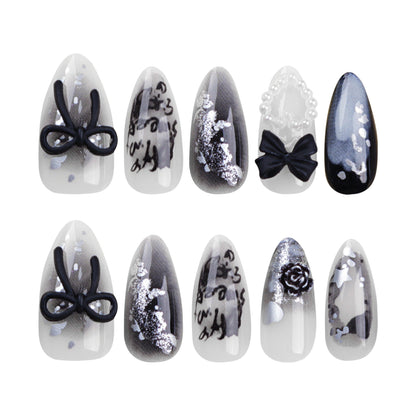 24PCS MEDIUM ALMONDS PRESS ON NAILS