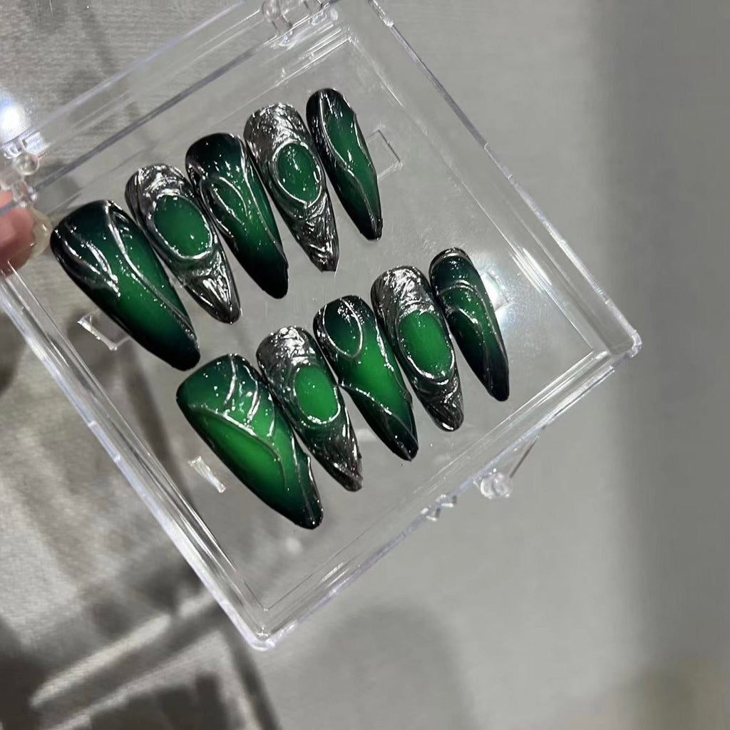 GRANDMOTHER-TEN PIECES OF HANDCRAFTED PRESS ON NAIL