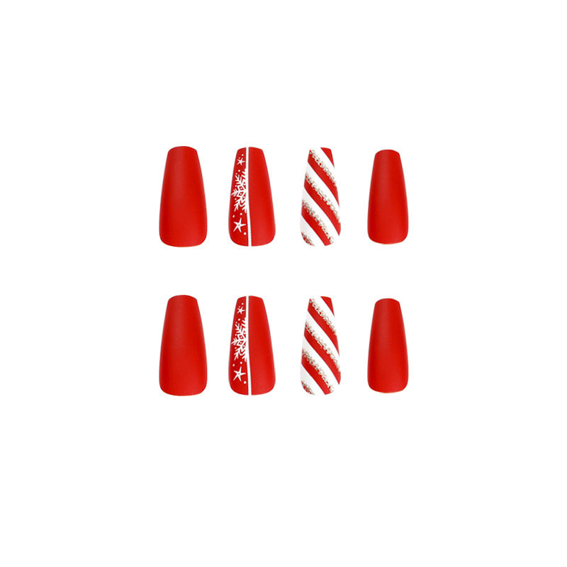 24PCS MEDIUM COFFIN CHRISTMAS NAILS