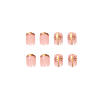 24PCS SHORT SQUARE CHRISTMAS NAILS