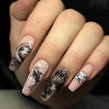 24 PCS LONG COFFIN PRESS ON NAILS