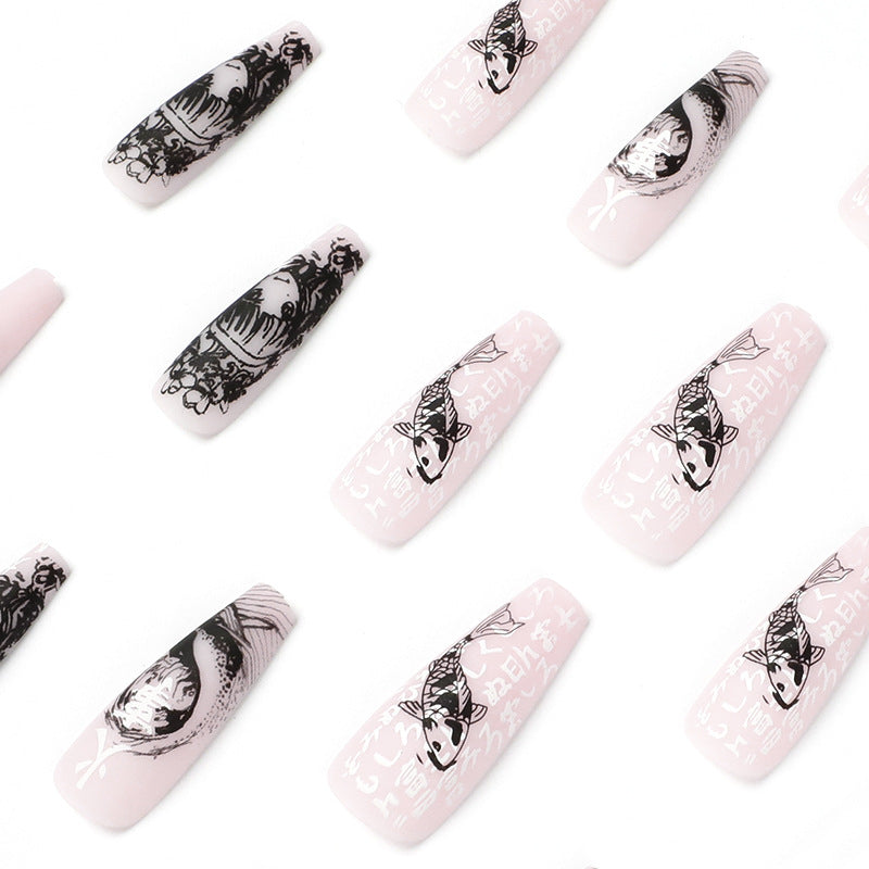 24 PCS LONG COFFIN PRESS ON NAILS