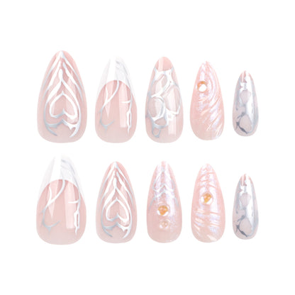 24PCS MEDIUM ALMONDS PRESS ON NAILS