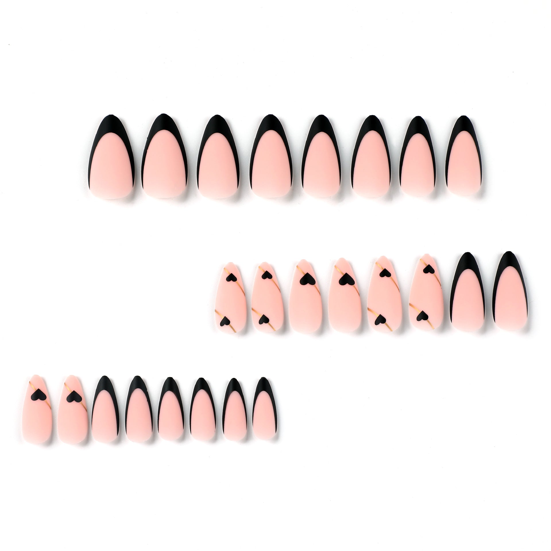 24PCS MEDIUM ALMONDS PRESS ON NAILS