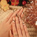 24PCS LONG COFFIN CHRISTMAS NAILS