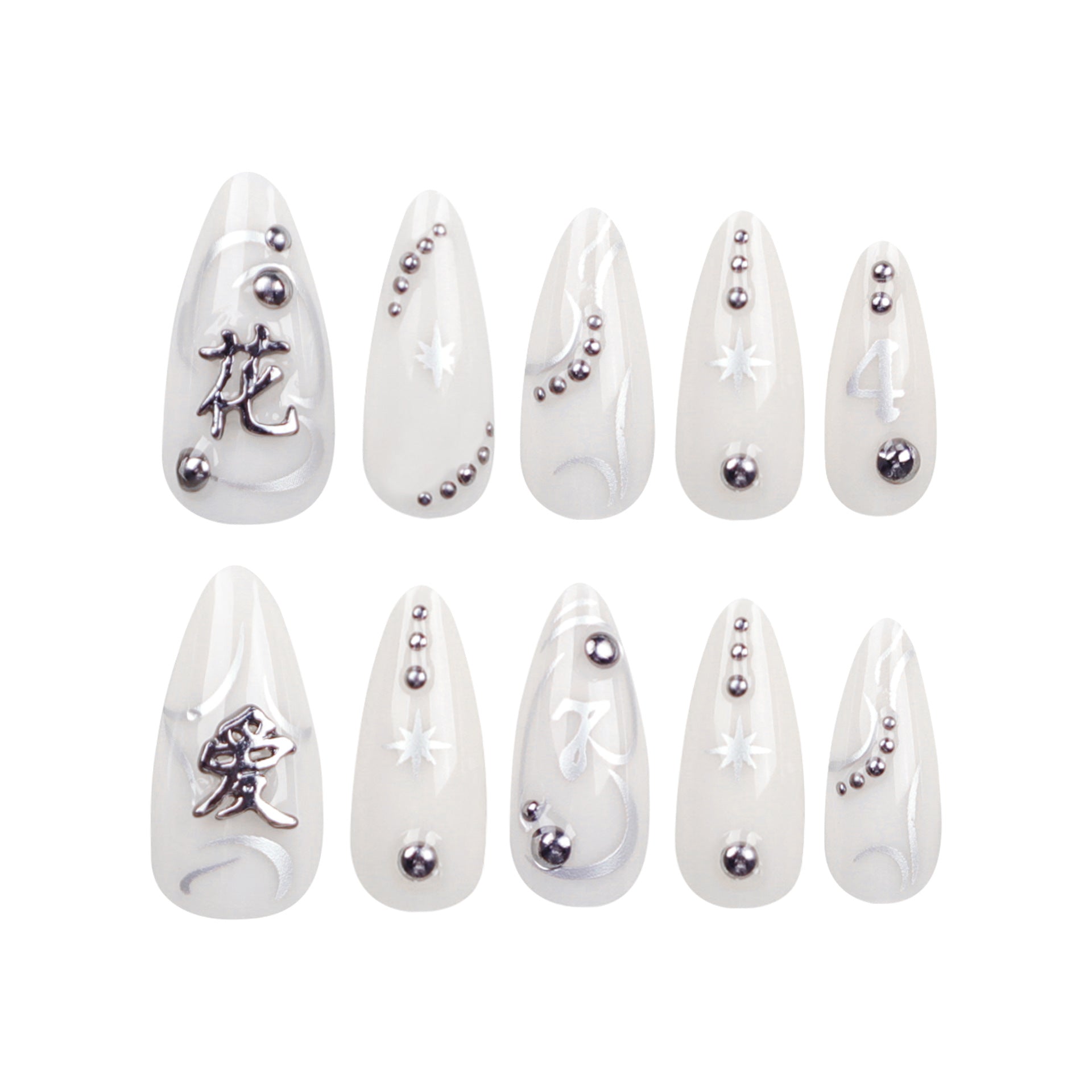 24PCS MEDIUM ALMONDS PRESS ON NAILS