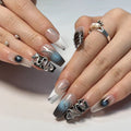 24 PCS MEDIUM COFFIN DRAGON PRESS ON NAILS