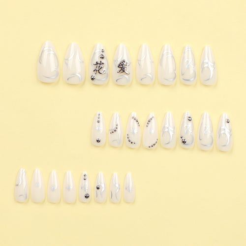 24PCS MEDIUM ALMONDS PRESS ON NAILS