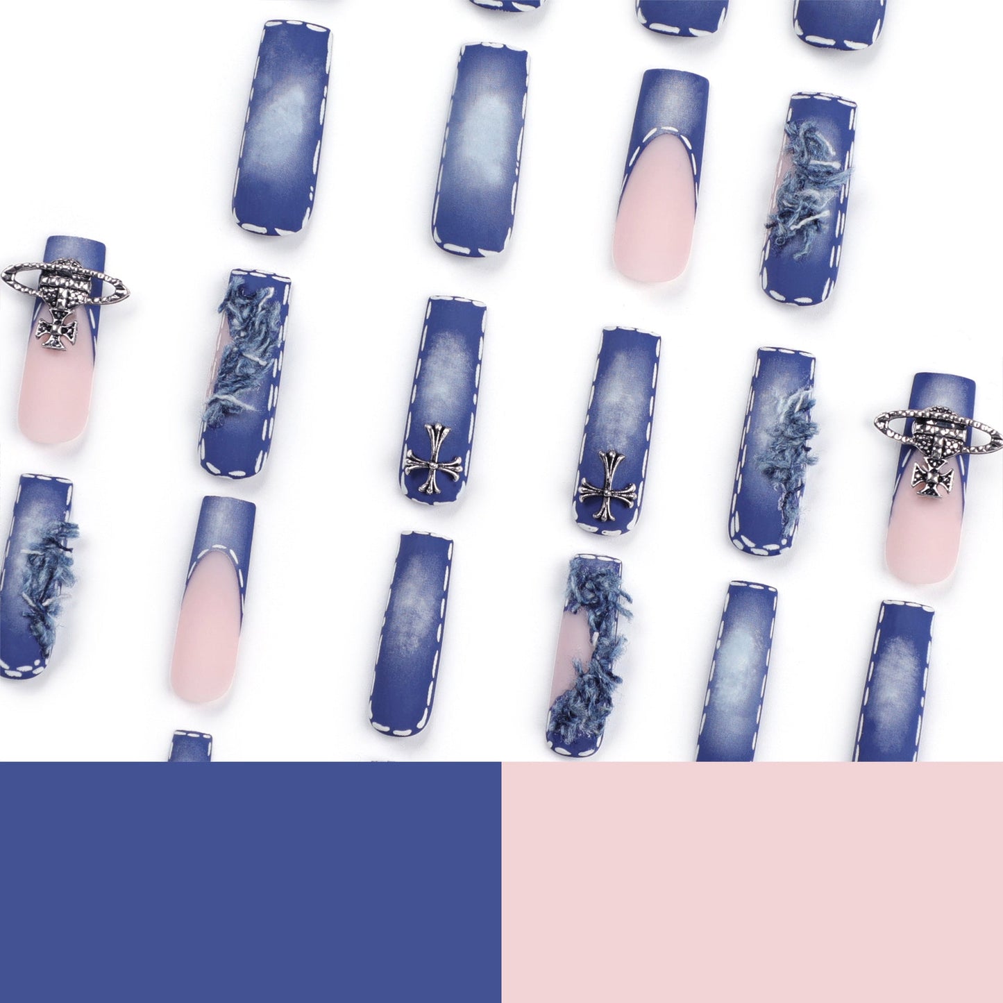 24 PCS LONG SQUARE PRESS ON NAILS