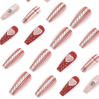 24PCS LONG COFFIN CHRISTMAS NAILS