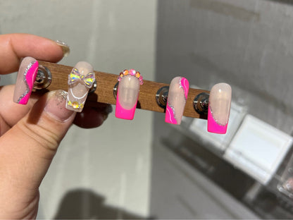 LAVENDER DREAM-TEN PIECES OF HANDCRAFTED PRESS ON NAIL