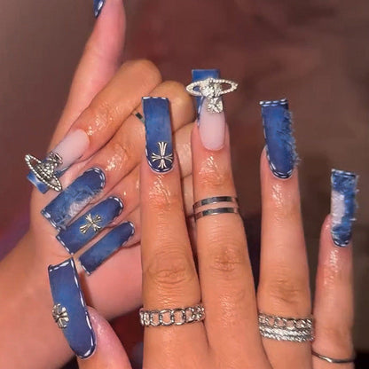 24 PCS LONG SQUARE PRESS ON NAILS