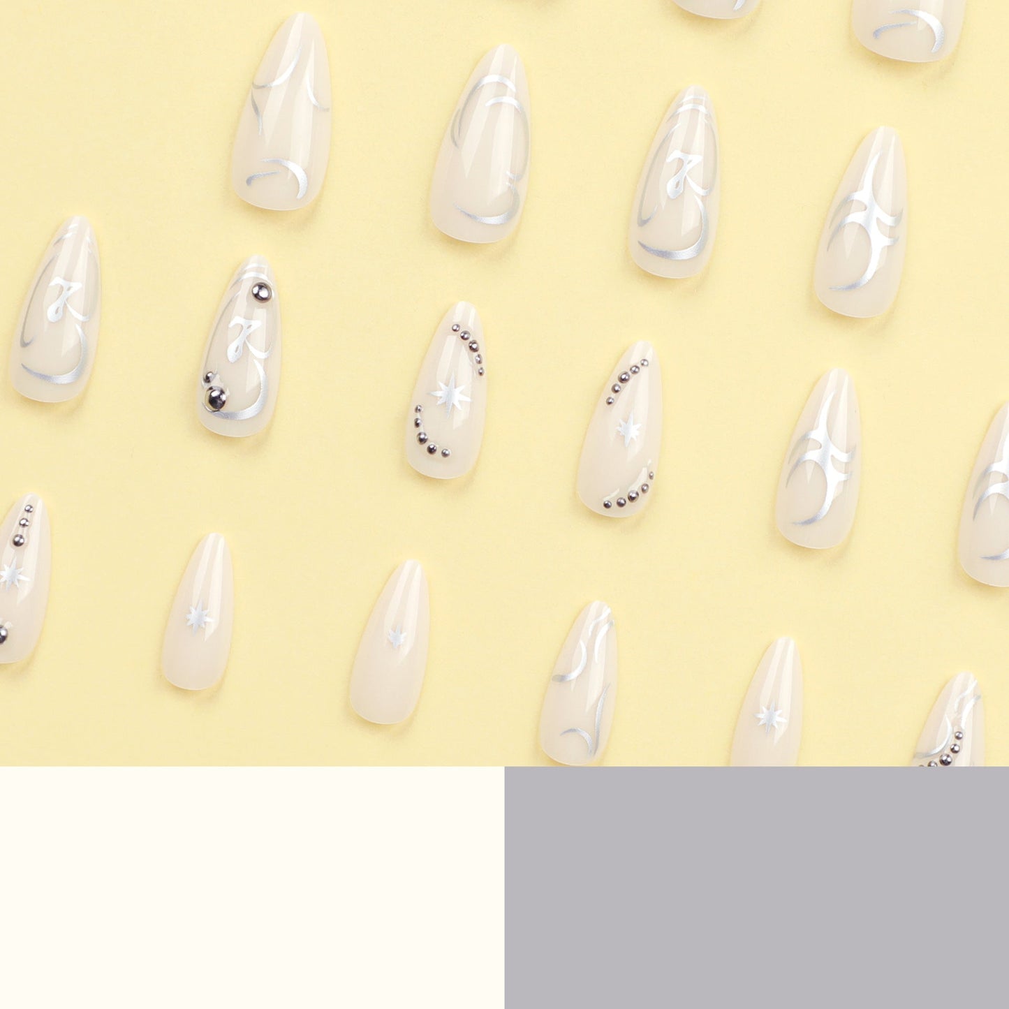 24PCS MEDIUM ALMONDS PRESS ON NAILS