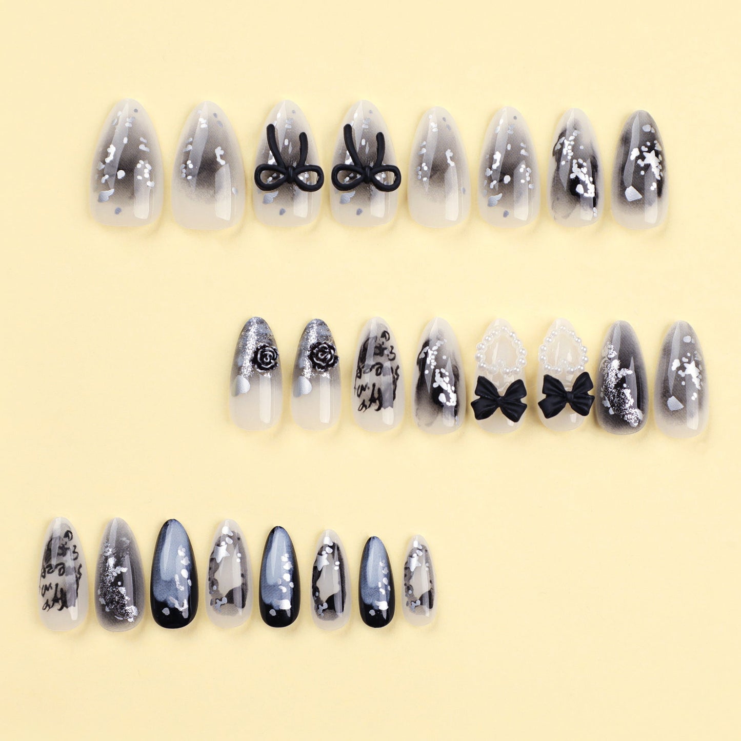 24PCS MEDIUM ALMONDS PRESS ON NAILS
