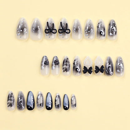 24PCS MEDIUM ALMONDS PRESS ON NAILS