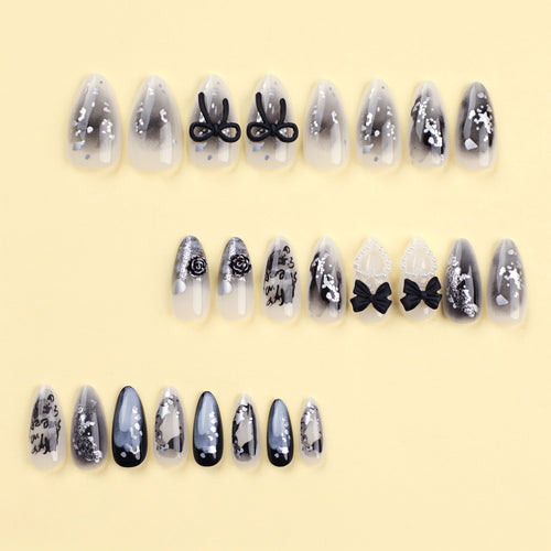 24PCS MEDIUM ALMONDS PRESS ON NAILS