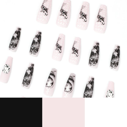 24 PCS LONG COFFIN PRESS ON NAILS