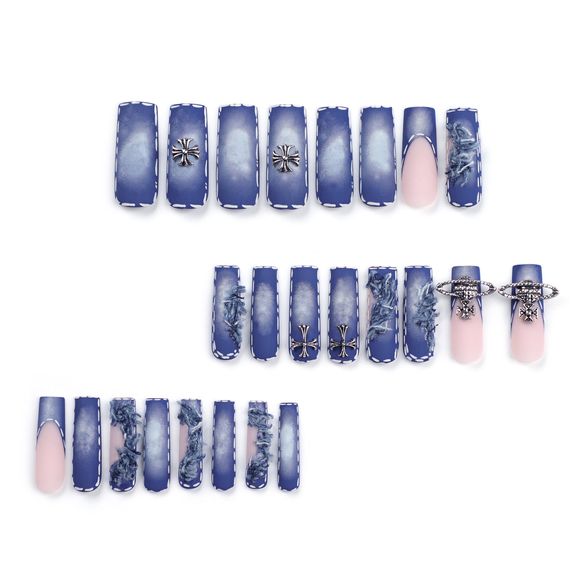 24 PCS LONG SQUARE PRESS ON NAILS