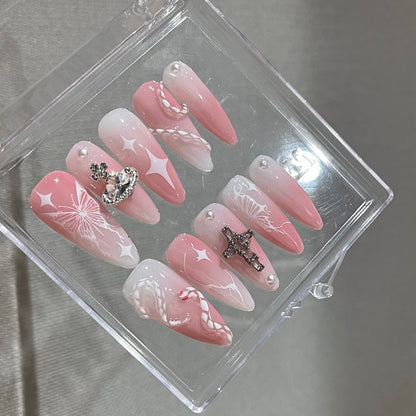 TEN PIECES OF HANDCRAFTED PRESS ON NAIL