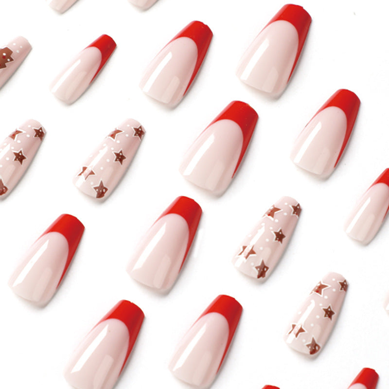24PCS MEDIUM COFFIN CHRISTMAS NAILS