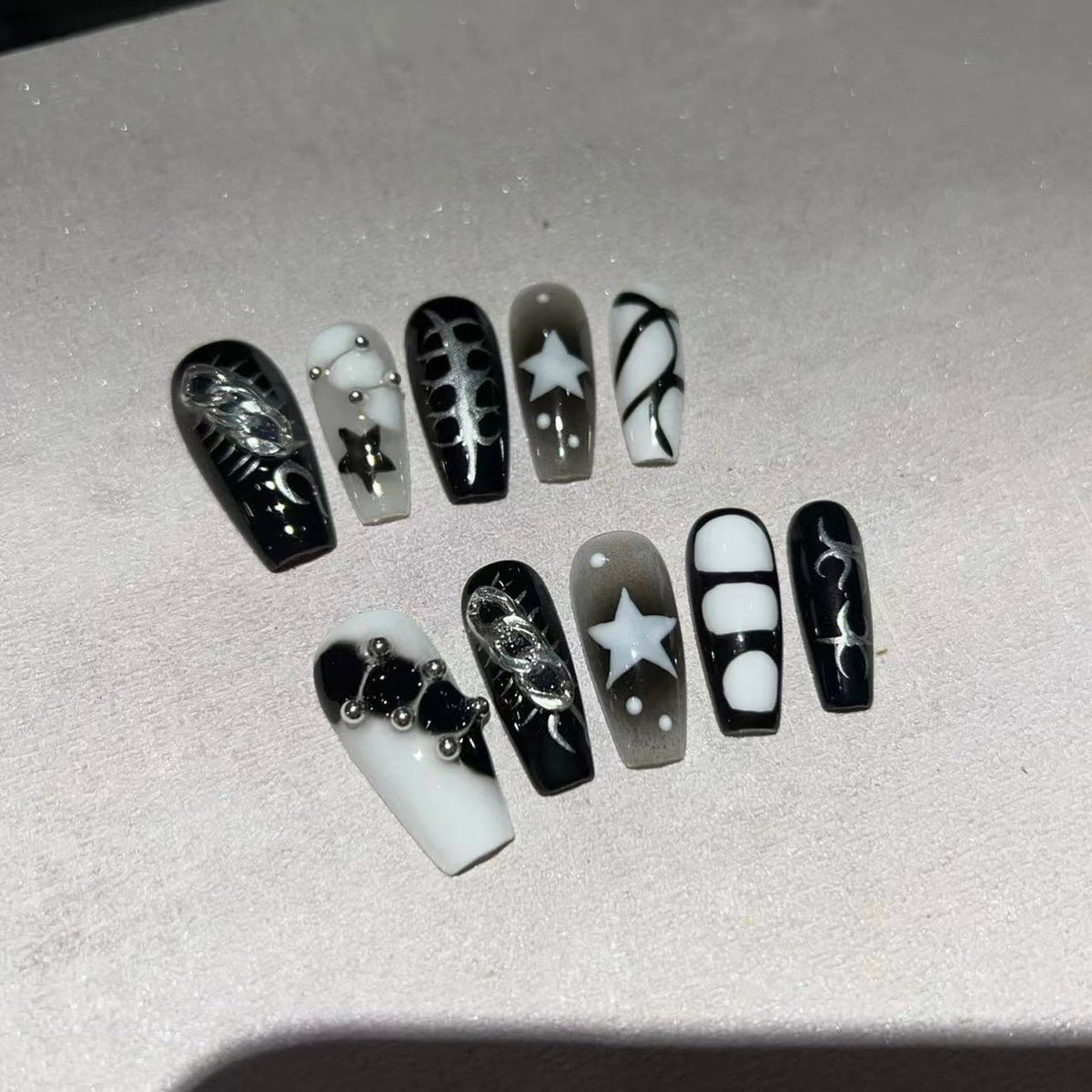 APOCALYPSE-TEN PIECES OF HANDCRAFTED PRESS ON NAIL