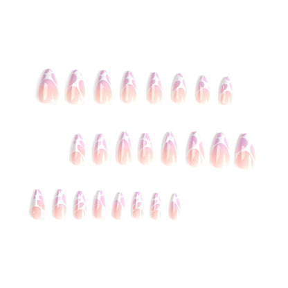 24PCS MEDIUM ALMONDS PRESS ON NAILS
