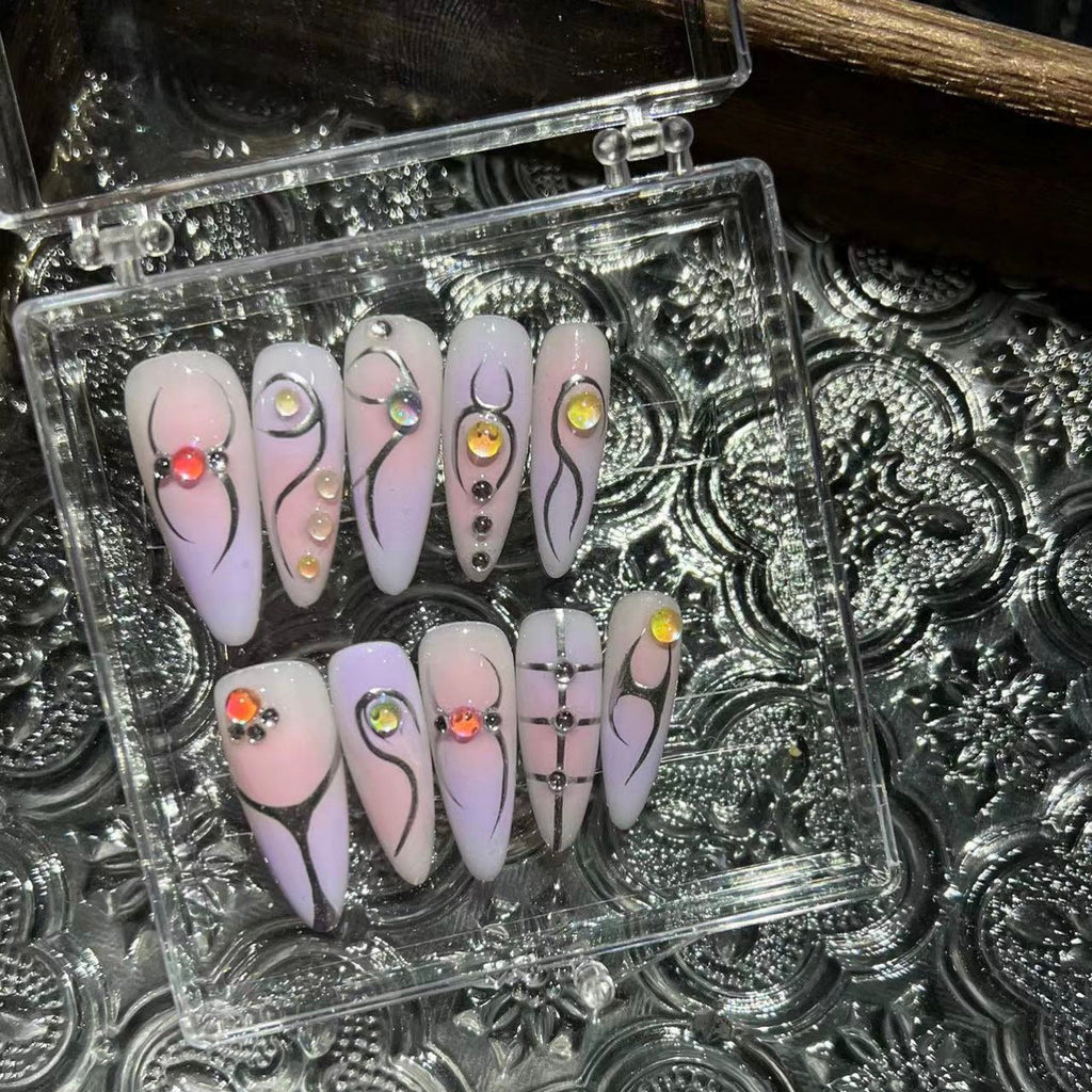 TEN PIECES OF HANDCRAFTED PRESS ON NAIL
