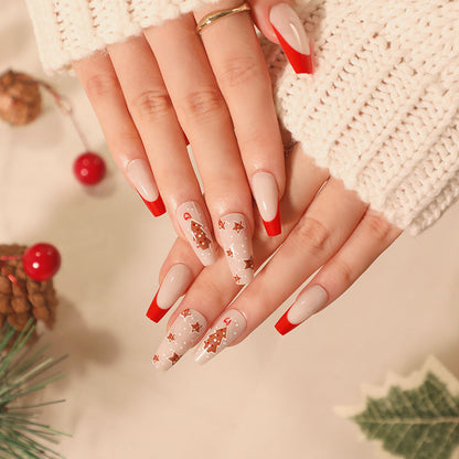24PCS MEDIUM COFFIN CHRISTMAS NAILS