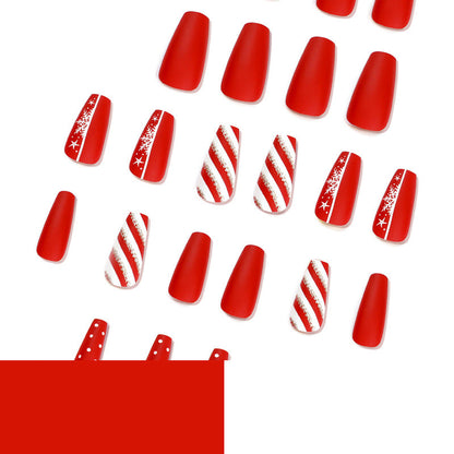 24PCS MEDIUM COFFIN CHRISTMAS NAILS