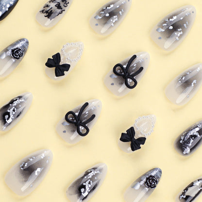 24PCS MEDIUM ALMONDS PRESS ON NAILS